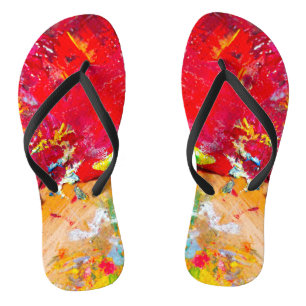 Abstract van Kleurrijk Kunstenaars Palet Teenslippers