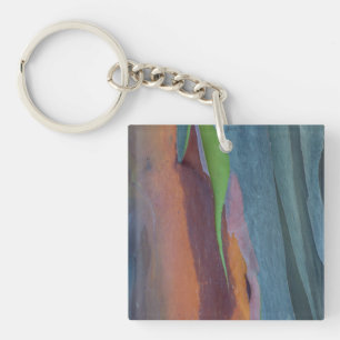 Abstract van regenbooggbomen sleutelhanger