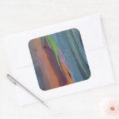Abstract van regenbooggbomen vierkante sticker (Envelop)