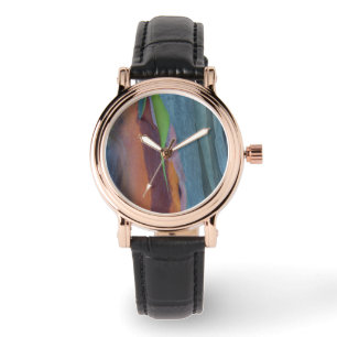 Abstract van Regenbooggomboom Horloge