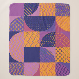 Abstract veelkleurig geometrisch patroon sherpa deken