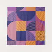 Abstract veelkleurig geometrisch  patroon wandkleed (Voorkant (horizontaal))