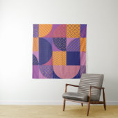 Abstract veelkleurig geometrisch  patroon wandkleed (In situ)