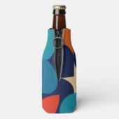 Abstract veelkleurig geometrisch vormenpatroon flesjeskoeler (Fles Achterkant)