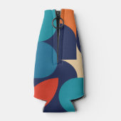 Abstract veelkleurig geometrisch vormenpatroon flesjeskoeler (Achterkant)