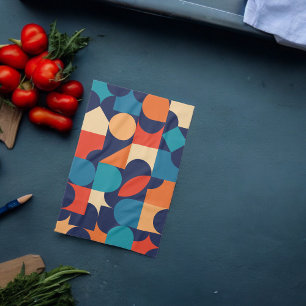 Abstract veelkleurig geometrisch vormenpatroon theedoek