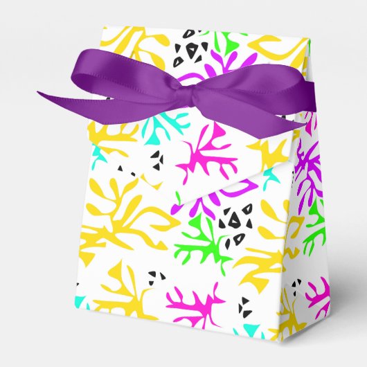 Abstract veelkleurig neonpatroon bedankdoosjes (Voorkant Zijde)