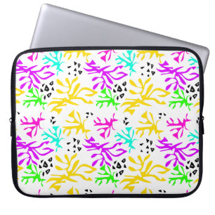 Abstract veelkleurig neonpatroon laptop sleeve