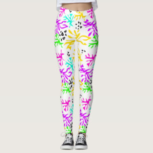 Abstract veelkleurig neonpatroon leggings