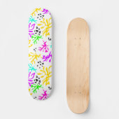 Abstract veelkleurig neonpatroon skateboard (Voorkant)