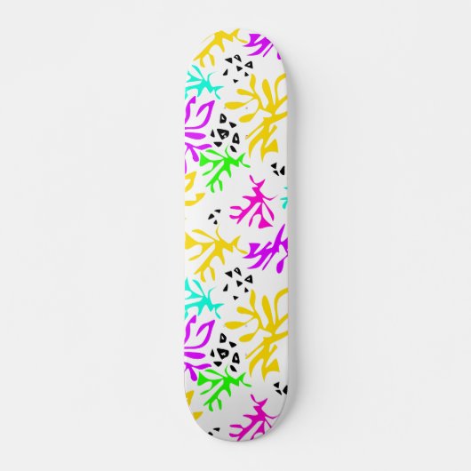 Abstract veelkleurig neonpatroon skateboard (Voorkant)