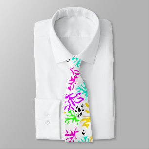 Abstract veelkleurig neonpatroon stropdas