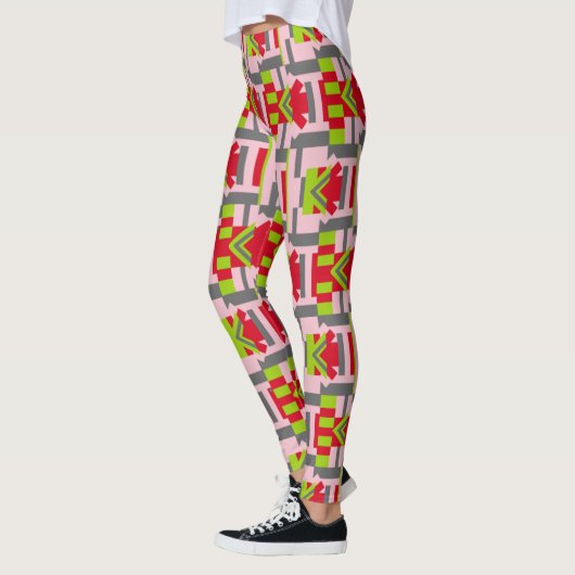 Abstract veelkleurig patroon met pijlen leggings (Links)