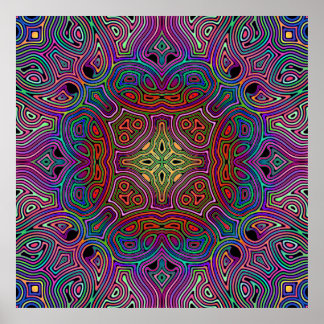 abstract veelkleurig tegel ontwerp poster