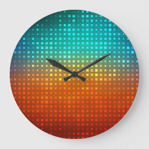 Abstract veelkleurig voetbal, artistieke verlichti grote klok