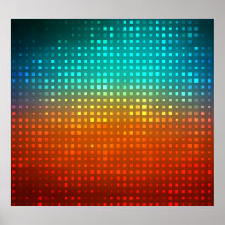 Abstract veelkleurig voetbal, artistieke verlichti poster