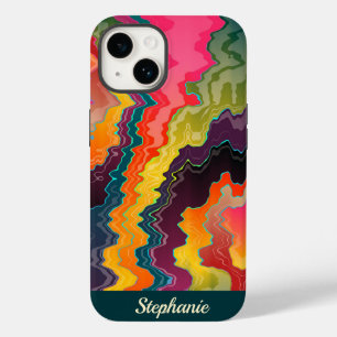 Abstract veelkleurige zigzag Case-Mate iPhone 14 hoesje
