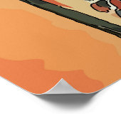 Abstract venster- en wijnglas poster (Hoek)