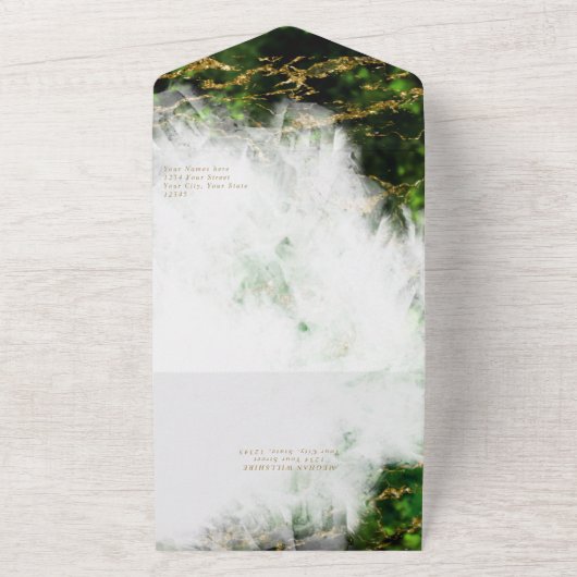 Abstract verbijsterend Emerald Crystal Agate All In One Uitnodiging (Buitenkant)