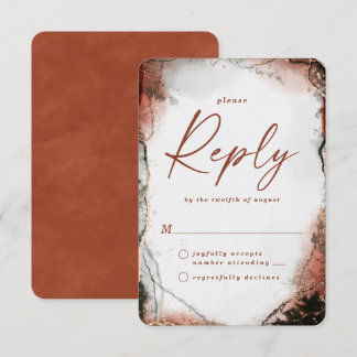 Abstract Verbrand Sinaasappel Herfst Trouwen RSVP Kaartje