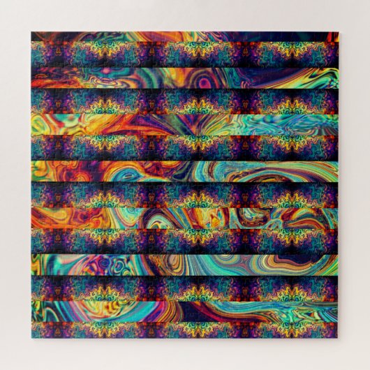 Abstract verdeeld Gelaagd Psychedelisch Kunstwerk Legpuzzel (Horizontaal)