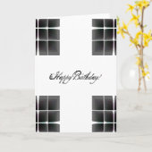 Abstract verjaardagsontwerp in zwart-wit kaart (Gele Bloem)