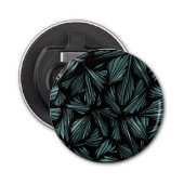 Abstract verschrompeld glazen blauw patroon button flesopener (Voorkant)