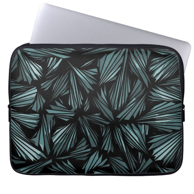 Abstract verschrompeld glazen blauw patroon laptop sleeve (Voorkant)
