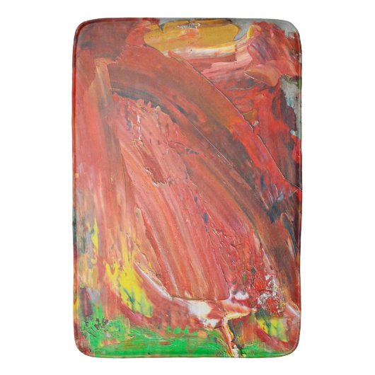 Abstract Vertical Gesture in Red Badmat (Voorkant Verticaal)