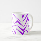 Abstract, vet, levendig geometrisch zigzagpatroon koffiemok (Voorkant rechts)