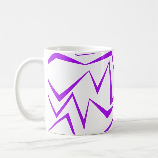 Abstract, vet, levendig geometrisch zigzagpatroon koffiemok (Links)