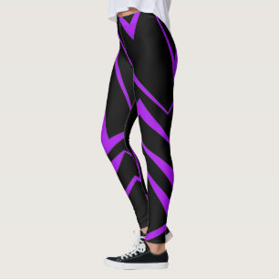 Abstract, vet, levendig geometrisch zigzagpatroon leggings
