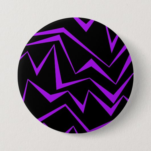 Abstract, vet, levendig geometrisch zigzagpatroon ronde button 7,6 cm (Voorkant)