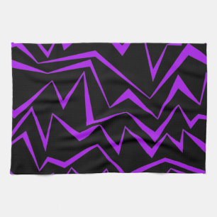 Abstract, vet, levendig geometrisch zigzagpatroon theedoek