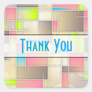 Abstract viares Geometric Pattern Dank u Vierkante Sticker