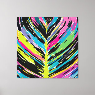 Abstract vibrant multicolor tropisch leder canvas afdruk
