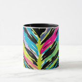 Abstract vibrant multicolor tropisch leder mok (Midden)