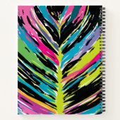 Abstract vibrant multicolor tropisch leder notitieboek (Achterkant)