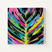 Abstract vibrant multicolor tropisch leder notitieboek (Achterkant)