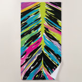 Abstract vibrant multicolor tropisch leder strandlaken (Voorkant)