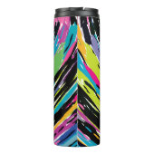 Abstract vibrant multicolor tropisch leder thermosbeker (Achterkant)