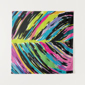 Abstract vibrant multicolor tropisch leder wandkleed (Voorkant (horizontaal))