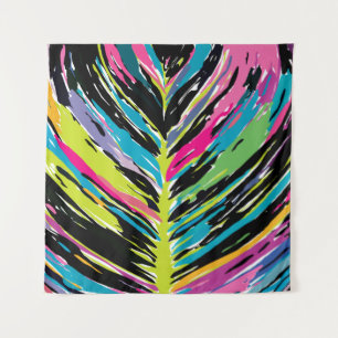 Abstract vibrant multicolor tropisch leder wandkleed