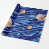 Abstract Vibrant Outer Space Wrapping Paper Cadeaupapier (Uitgerold)