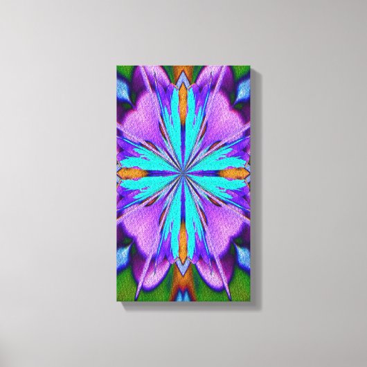 Abstract vibrant Paars Turquoise Pattern Canvas Afdruk (Voorkant)