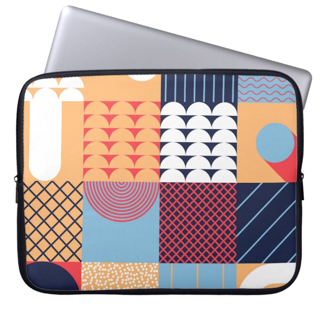 Abstract vierkant kunstwerk: geometrisch ontwerp. laptop sleeve (Voorkant)