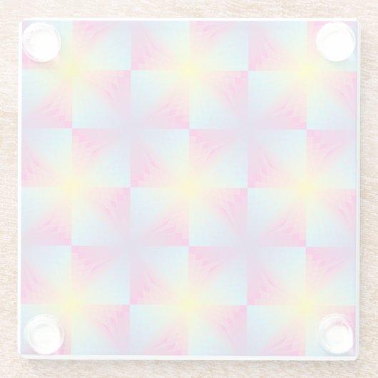 Abstract vierkant vectormozaïek glazen onderzetter (Achterkant)