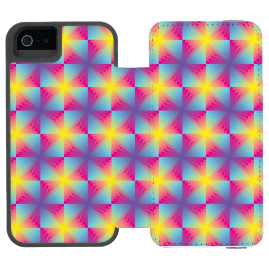 Abstract vierkant vectormozaïek incipio iPhone portemonnee hoesje (Agenda Open)