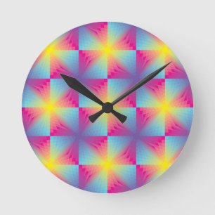 Abstract vierkant vectormozaïek ronde klok