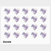 Abstract Violet en Roze Waterverf Dank u Hart Sticker (Vel)